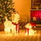 Costway Pre-lit Mama & Baby Poodle Dogs 60 Warm White LED Lights Red Hat & Scarf